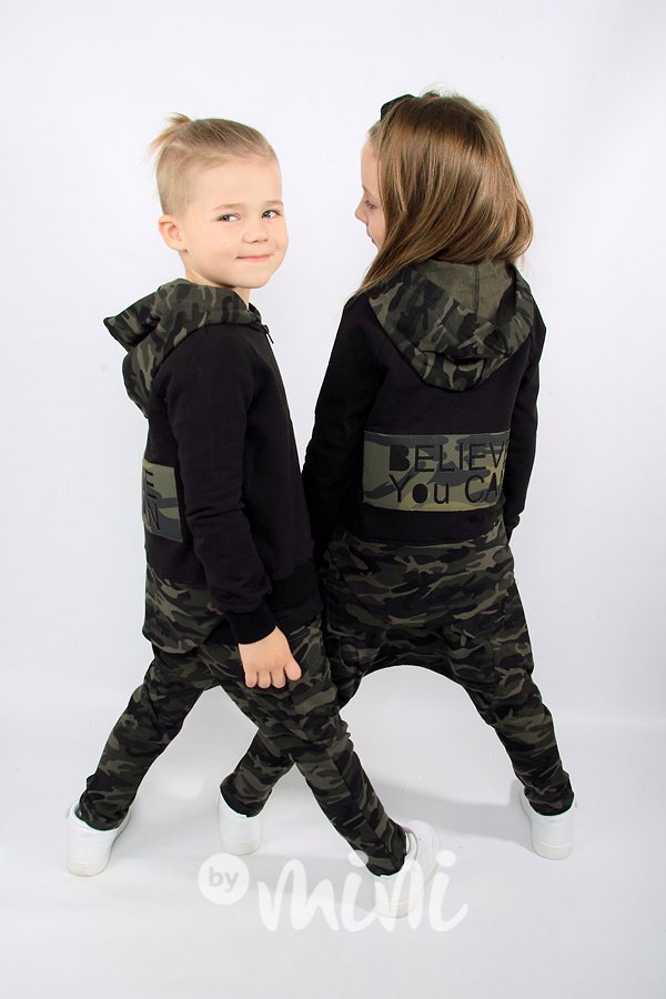 Believe mikina black/army