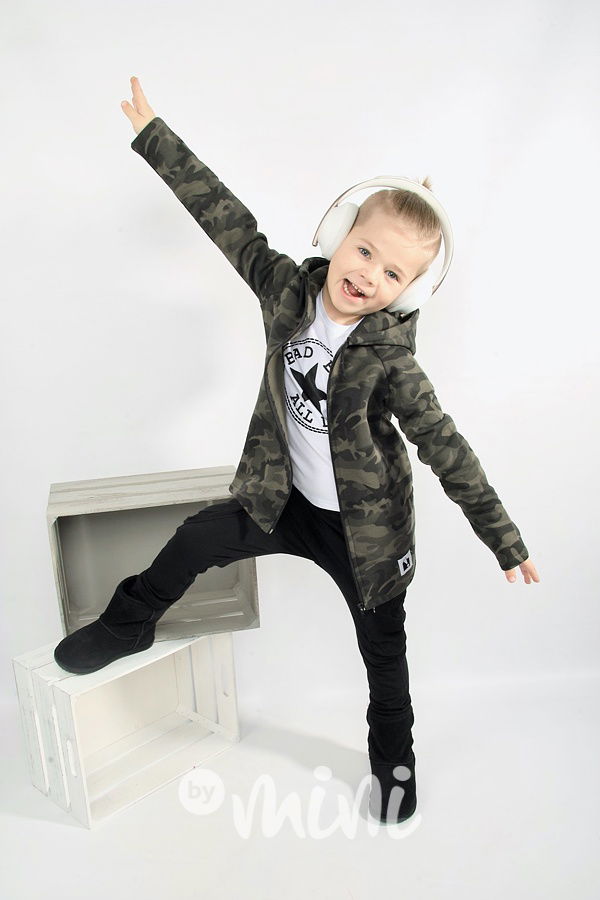 Dad's boss - vyteplená dlouhá mikina army