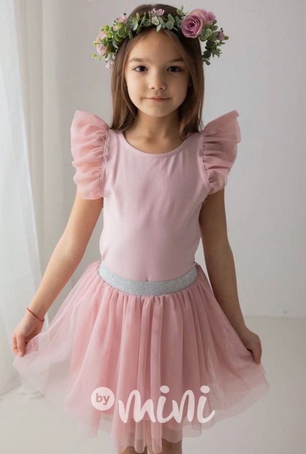 Pudder pink tylová tutu sukně