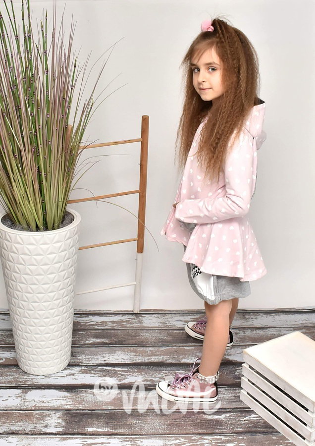 Bunny mikina růžová - srdíčka