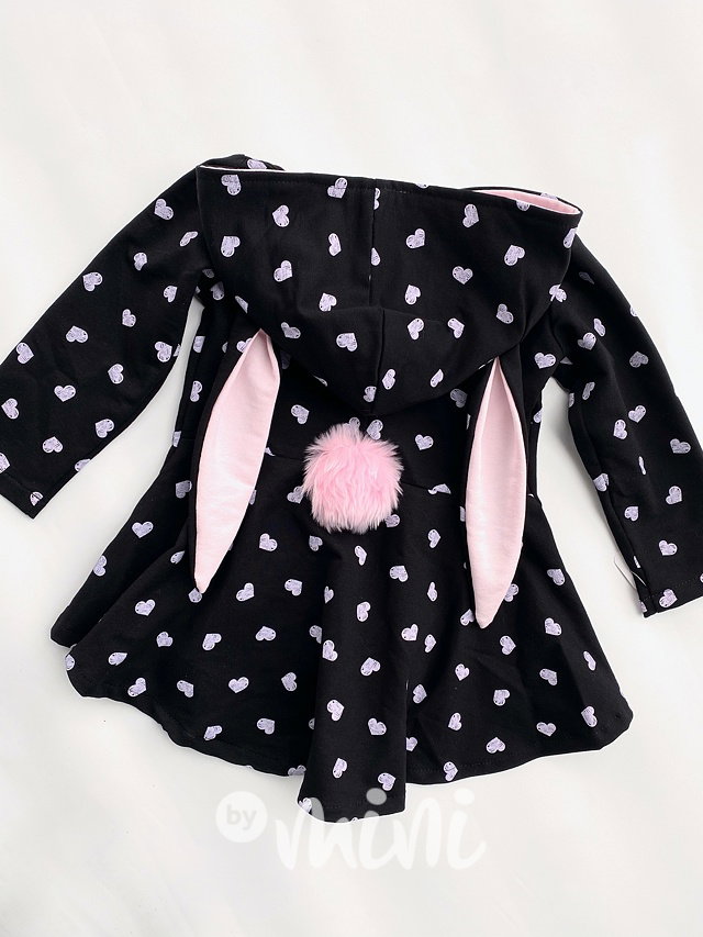 Bunny mikina černá - srdíčka