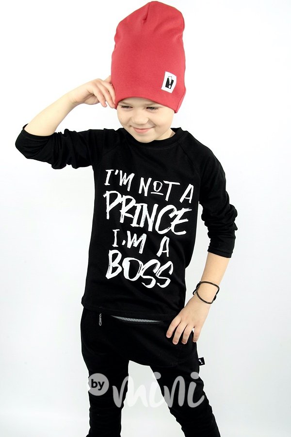 Chlapecké triko Not a prince - černé