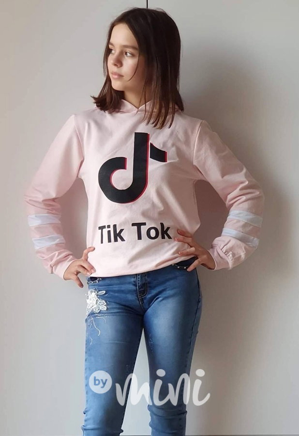 Tik Tok mikina s kapucí - růžová