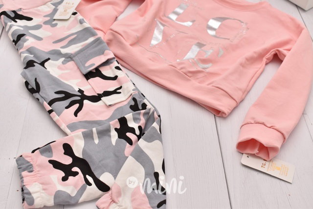 LOVE pink army tepláky + mikina