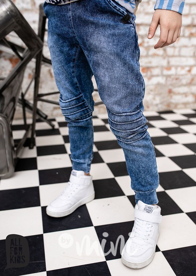 Cotton jeans biker - modré