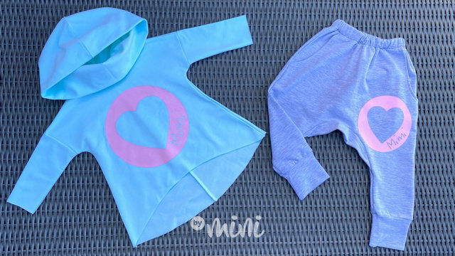 Mint mikina + šedé baggy *heart*