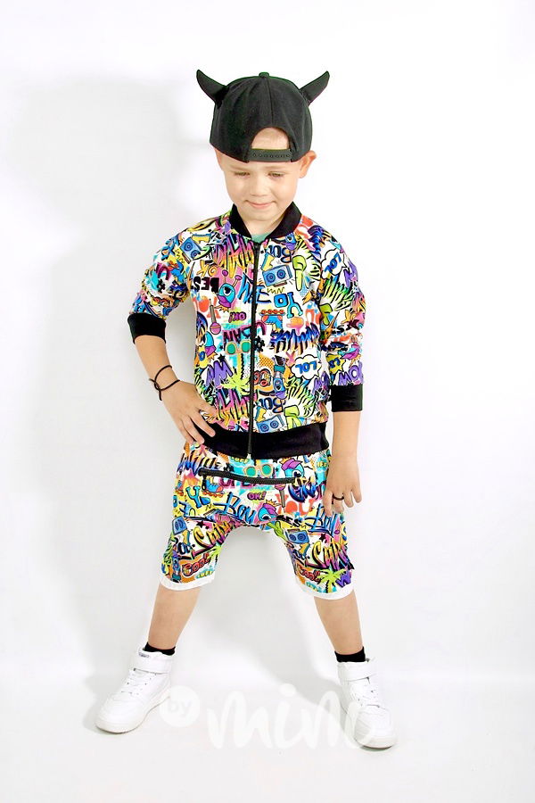 Street art baggy kraťasy se zipem