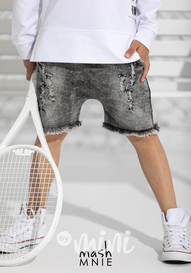 Baggy ripped shorts - ice black *Premium*