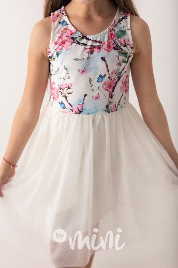 Dívčí letní šaty s motivem květin 
