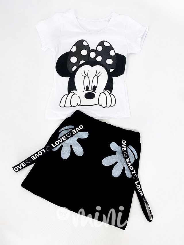 Minnie letní set - černá sukně s laclíky a triko