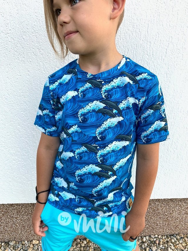 Chlapecké triko delfíni - modré