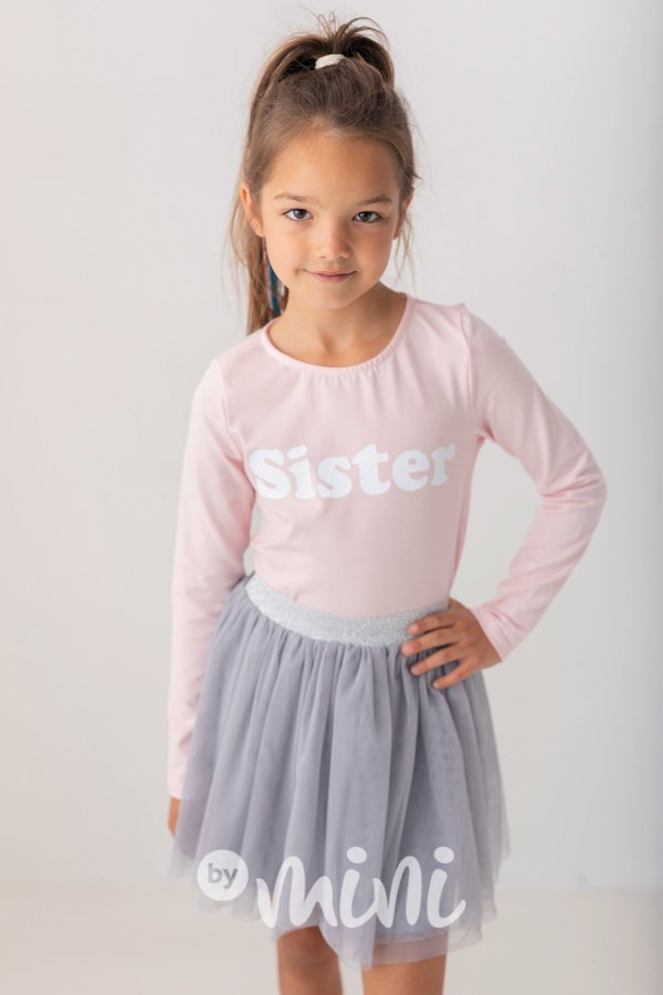 Grey/Silver tylová tutu sukně
