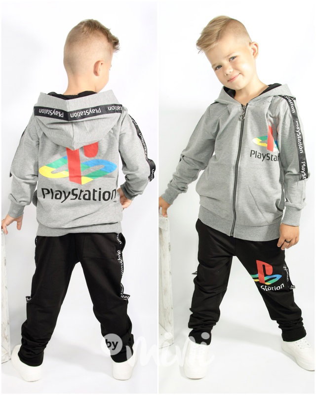 Playstation mikina na zip - tmavě šedá