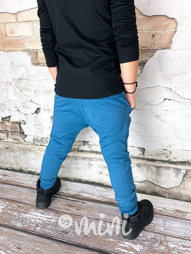 Baggy tepláčky s prošitím - petrol