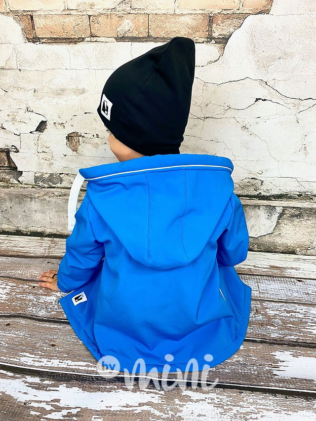 Warm softshell long chlapecká bunda - modrá