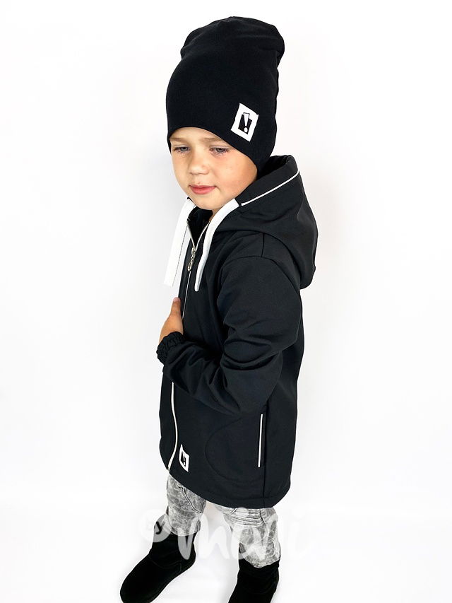 Warm softshell long bunda - černá