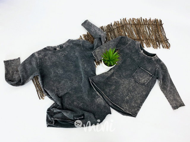 Acid wash longsleeve chlapecká blůzka black
