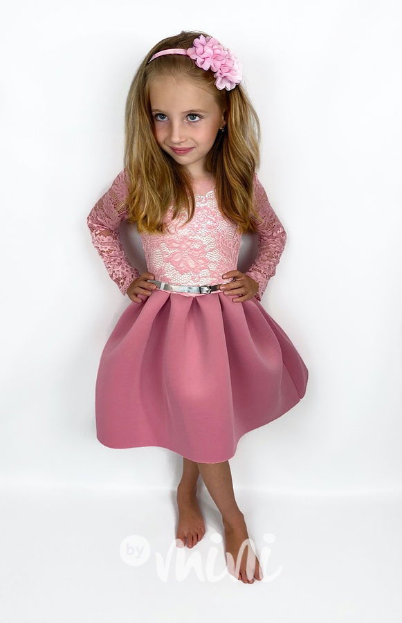 Luxury Rose pink dress - tmavě růžové dívčí šaty