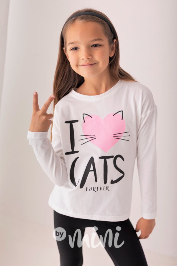 I love cats dětská blůzka od Lily - bílá