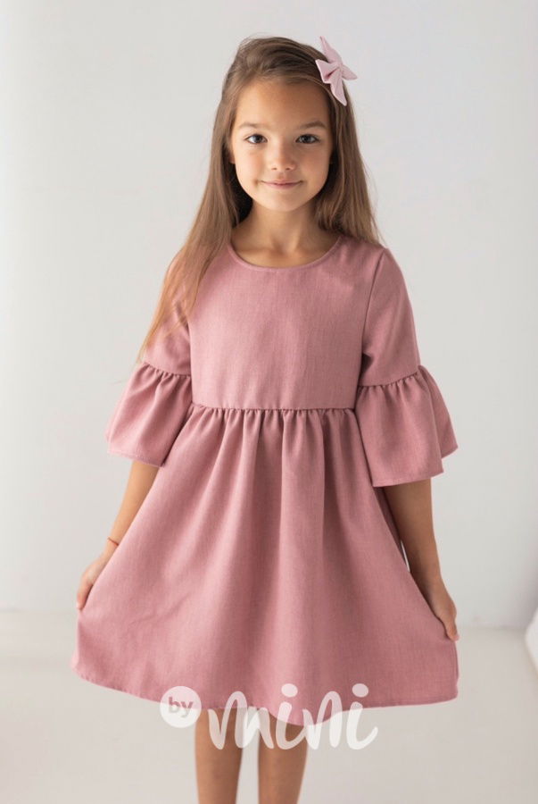 Dětské světle růžové starorůžové šaty 