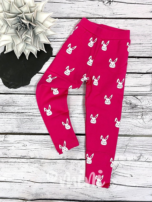 Oteplené Bunny legíny - růžové