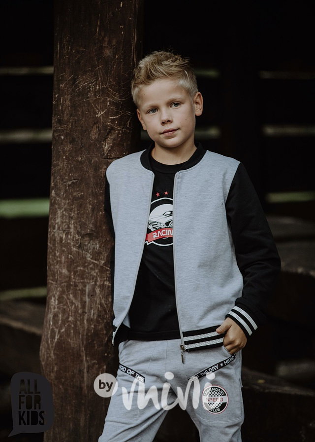 RACING bomber mikina šedá *by AFK*