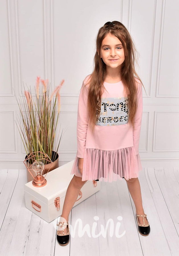 STONE pudrová tunika s tylem