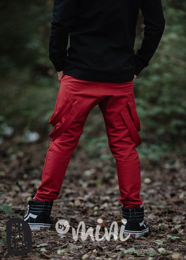 Fashion tepláky s laclíky červené *by AFK*