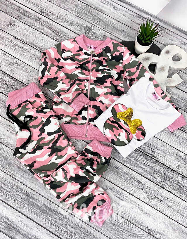 3pcs PINK army oteplený set
