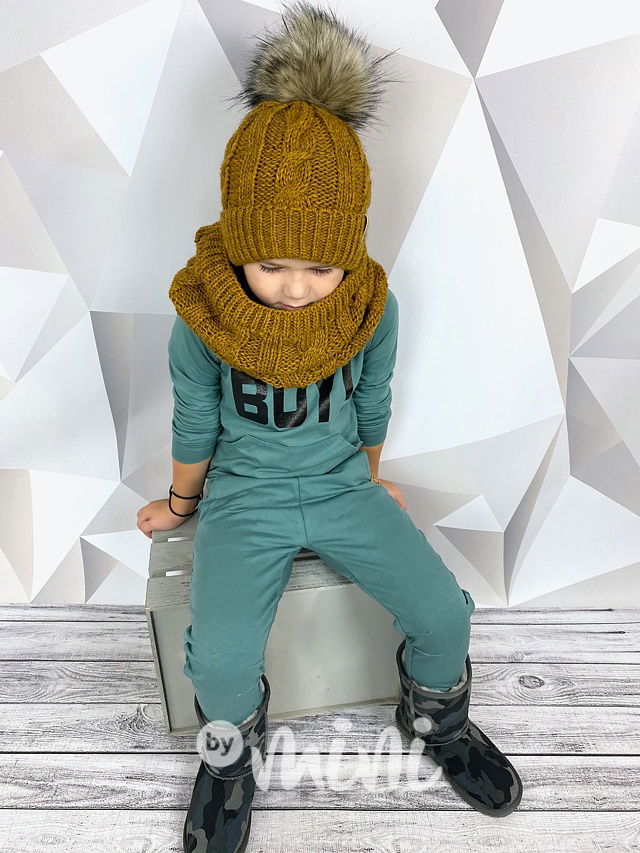 SUPER TERMO kulich + maxi nákrčník MUSTARD