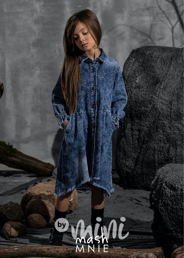 Dívčí džínové šaty boho styl 