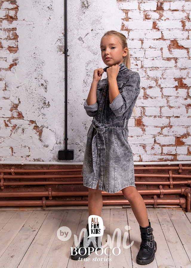 Denim dress - grafit #MiniMe