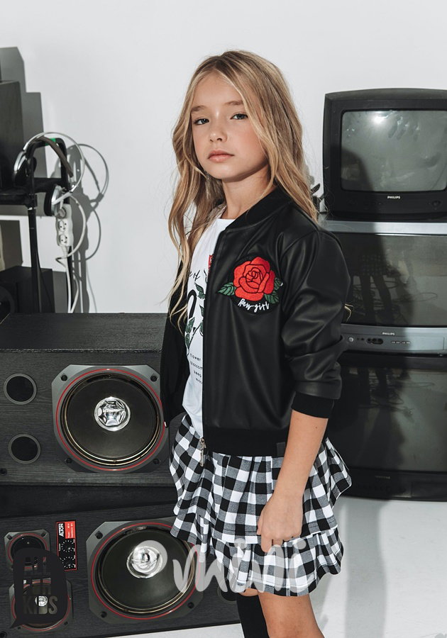 Rose bomber leather dívčí bunda *by AFK*