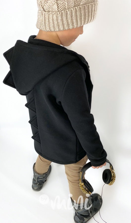 Despacito DINO vyteplená TERMO long mikina - černá