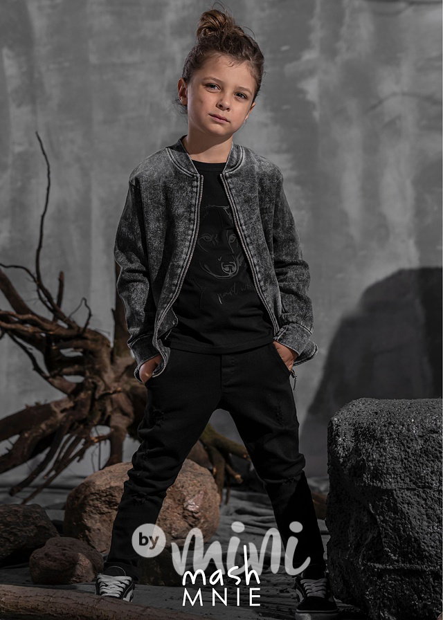 Soft jeans chlapecká mikina WOLF black *MashMnie*