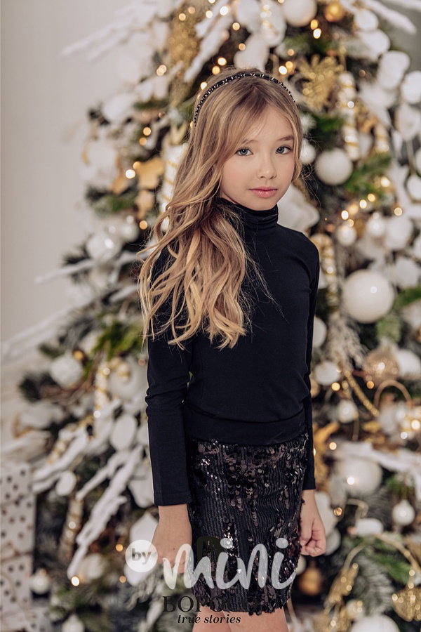 Flitrová černá minisukně  #MiniMe