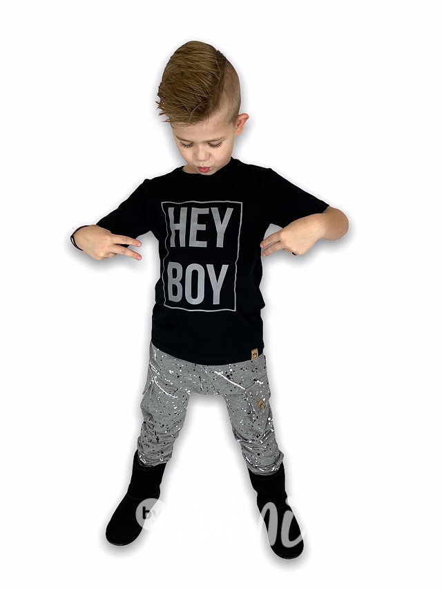 HEY boy triko black/grey