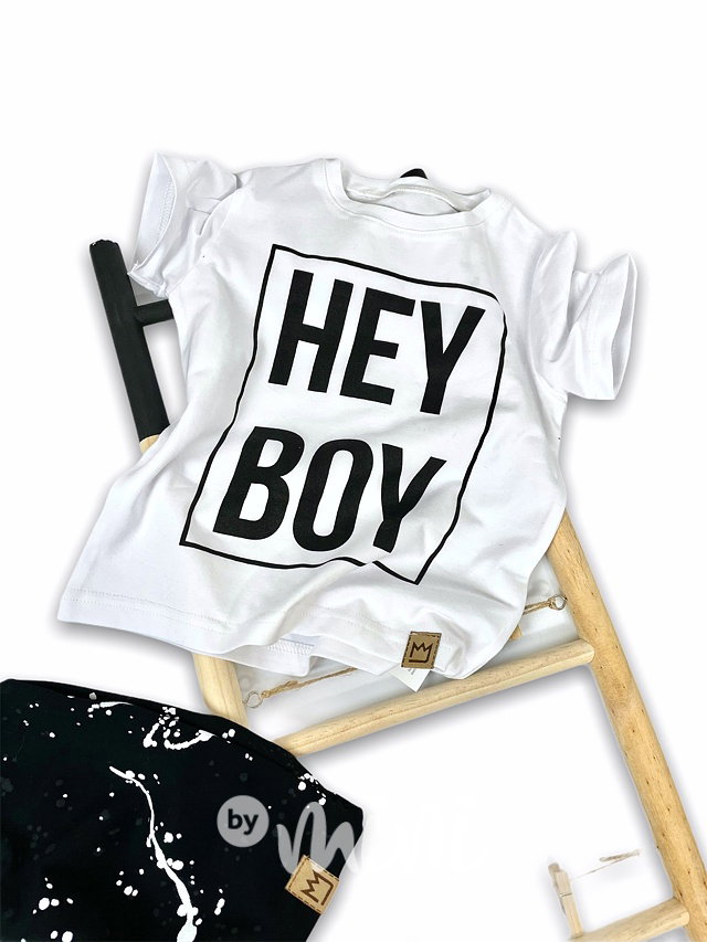 HEY boy triko white/black