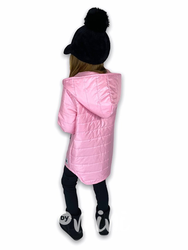 Jarní prošívaná long bunda - candy pink
