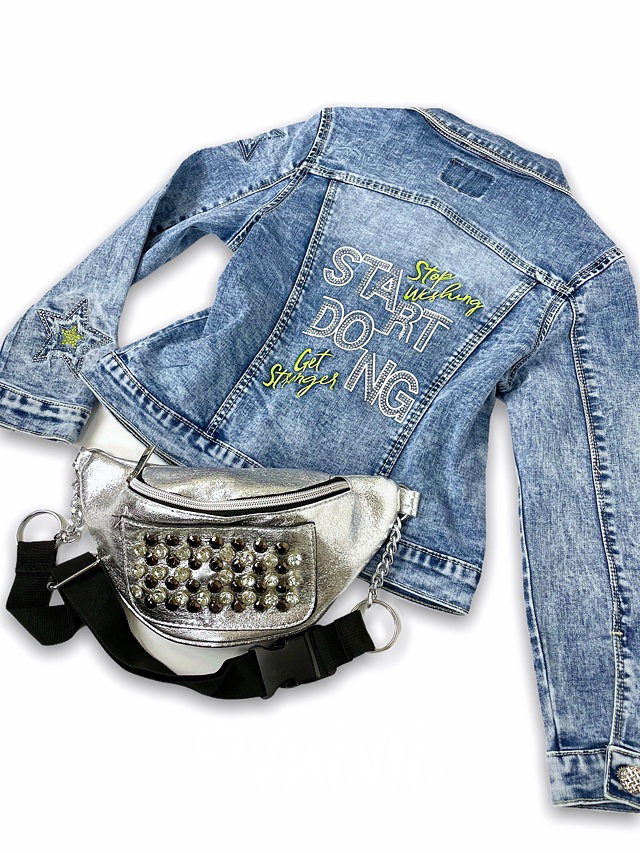 STARS jeans bunda s kamínky