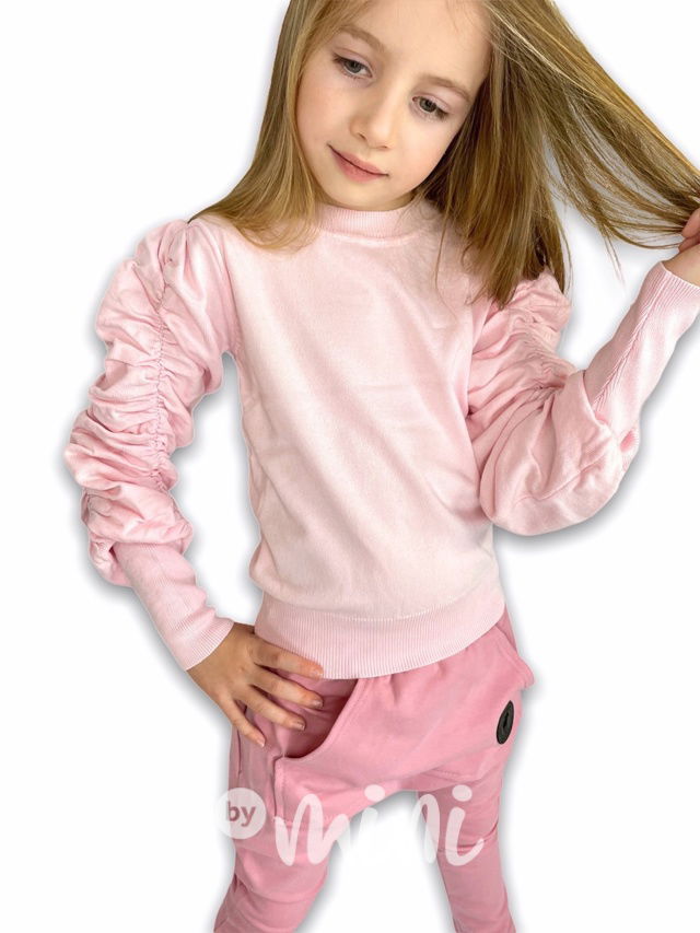 Světle růžový dětský a dívčí svetřík