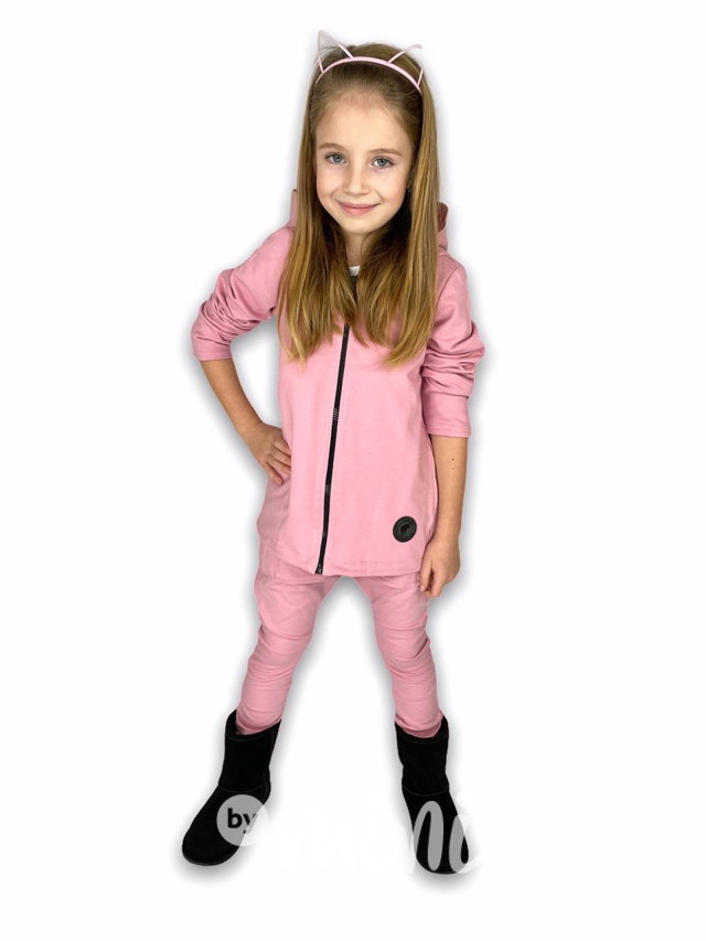 Dětská mikina světle růžová s kapucí a na zip  *DREAMDRESS* 