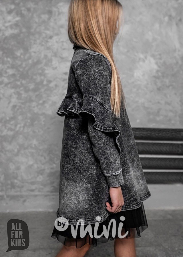 Jeans black dívčí košilová tunika *AFK*