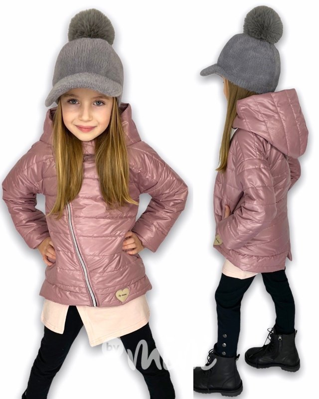 Pudder pink dívčí bunda jarní přechodová