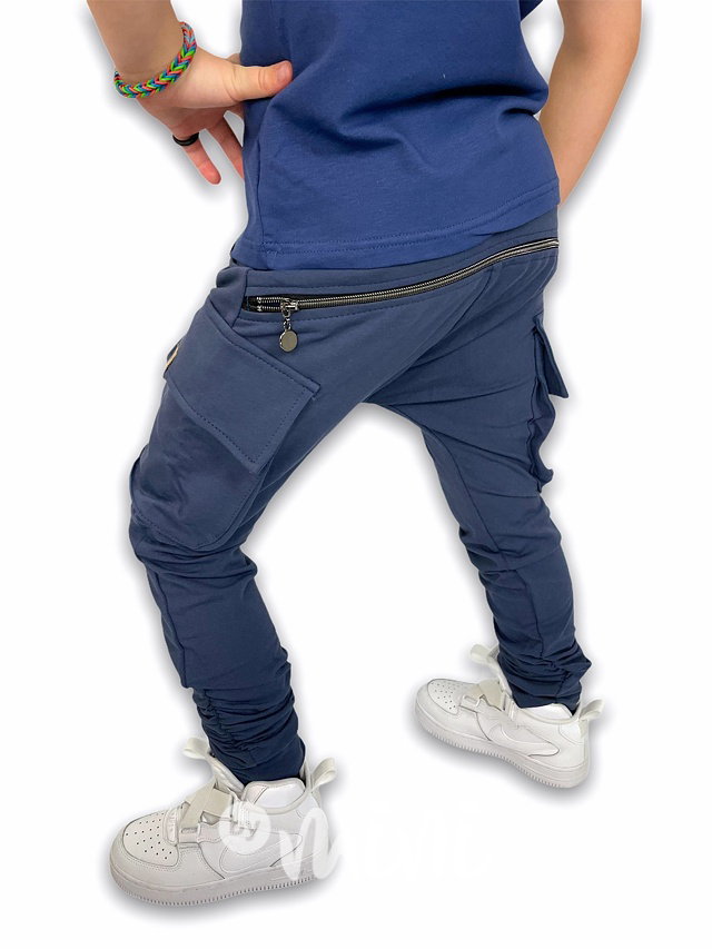 Modré baggy kapsáče zip