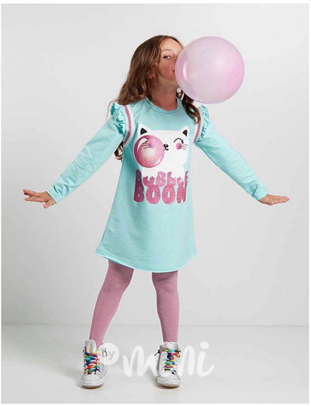 Bubble boom mint/neon pink tunika