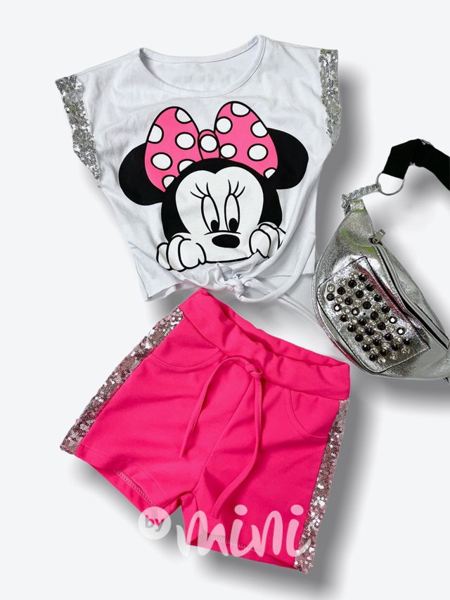 Minnie letní set -  dětské neon kraťasy + top