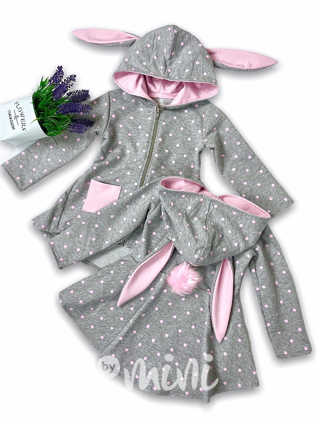Bunny mikčokabátek grey/pink