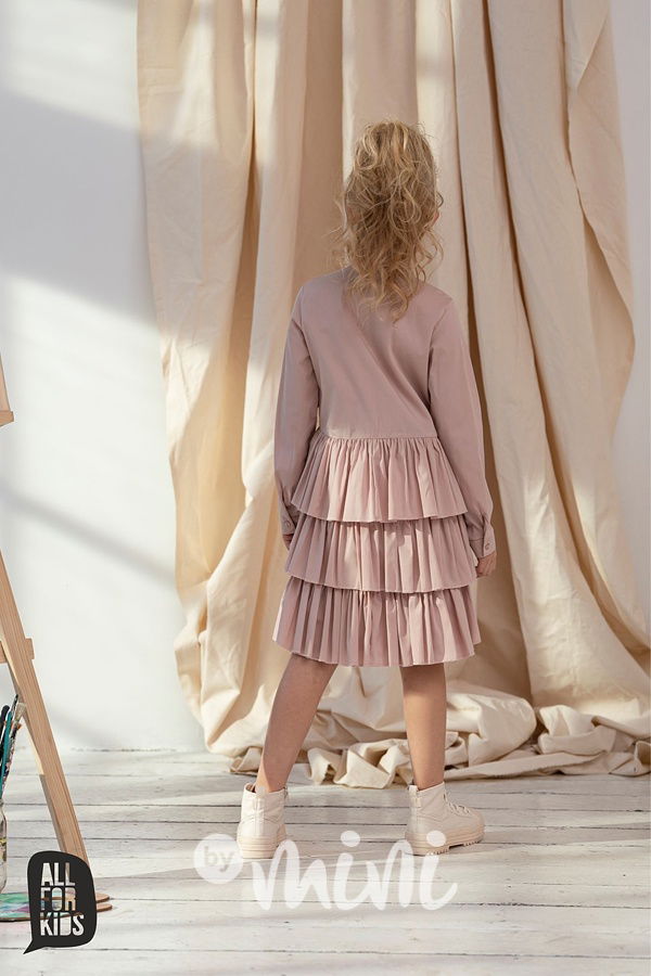 Košilové řasené šaty růžové *AFK*