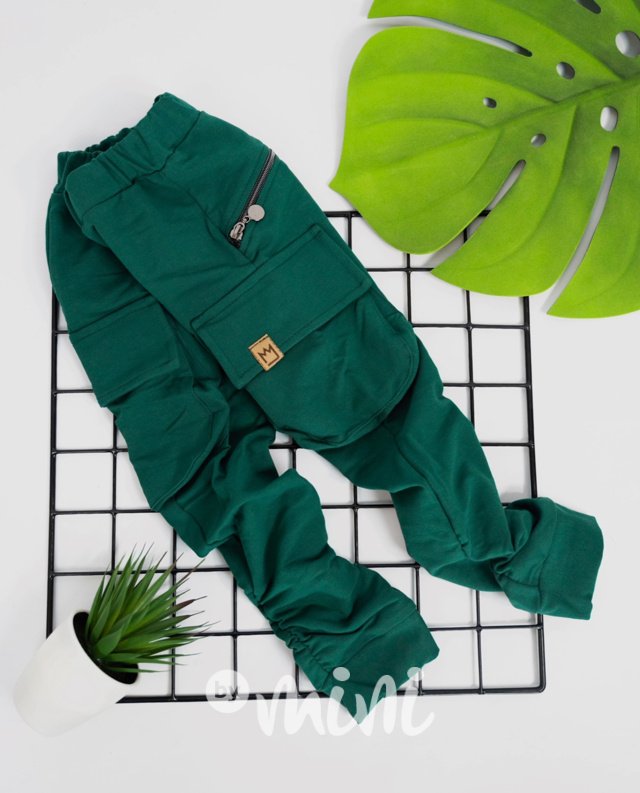 Smaragdové baggy kapsáče zip